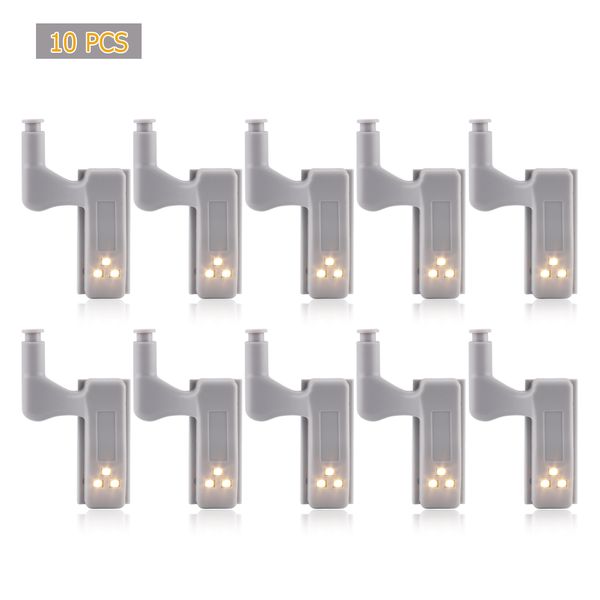 

10pcs intelligent cabinet lights cupboard closet wardrobe door inner hinge led sensor lamp night light for kitchen bedroom