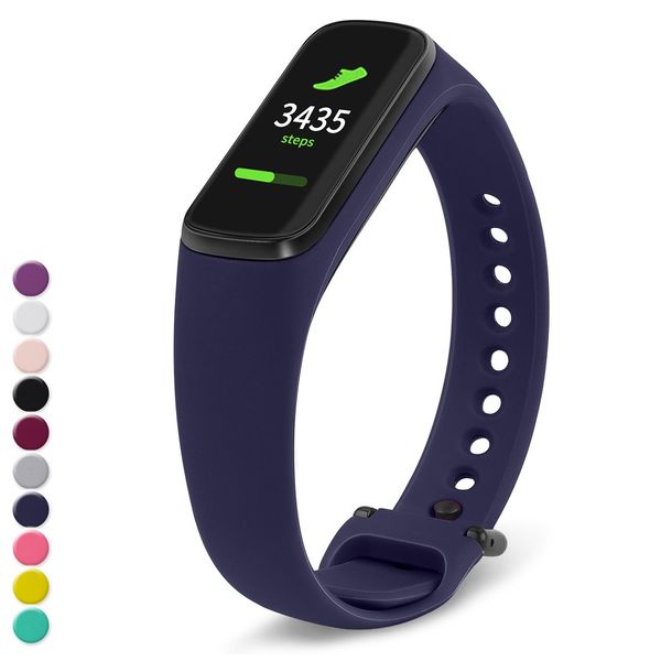 

heang soft silicone band sport strap waterproof wristband replacement for samsung galaxy fit e (r375) smartwatch, Black;brown