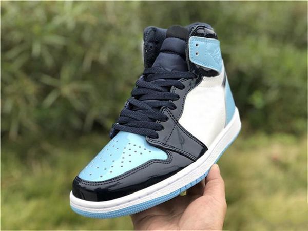 

2020 new authentic airhigh og unc patent asg wmns casual shoes obsidian blue chill -white cd0461 -401 men sports sneakers with box, Black