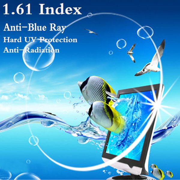 

1.61 index ultra thin cr-39 aspheric optical prescription lens myopia presbyopia uv protect anti-blue rays anti-radiation rs081, Silver