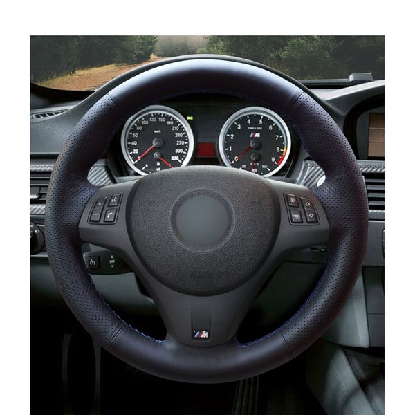 

hand-stitched black pu artificial leather car steering wheel cover for bmw m sport m3 e90 e91 e92 e93 e87 e81 e82 e88 x1 e84