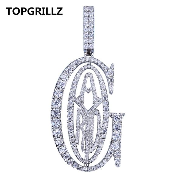 Topgrillz Hip Hop Rapper Tyga G Ice Out Anhänger Micro Pave Cz Design mit großer Öse für Herren Schmuck Geschenk J190713