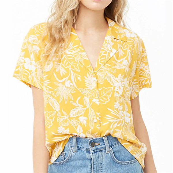 

2019 summer women blouses floral vintage beboho elegant printed female ruffles casual cardigan elegant shirts, White