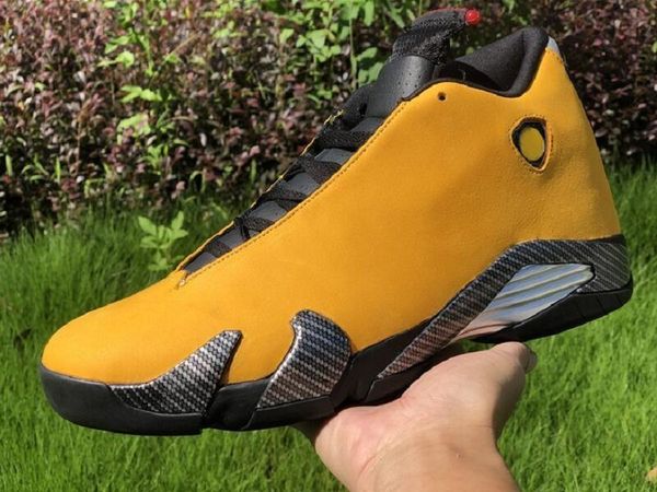 

14 yellow basketball shoes university gold black university red fashion chaussures trainers come with box