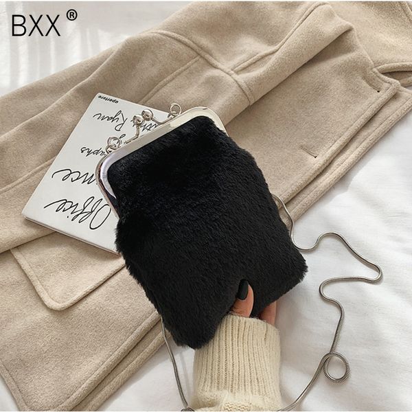 

bxx] faux fur crossbody bags for women 2019 solid color winter all-match flap shoulder messenger bag lady warm handbags a311