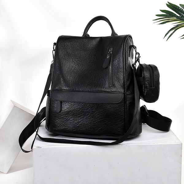 

2020 new women's bag backpack new korean fashion travel bag pu student's backpack