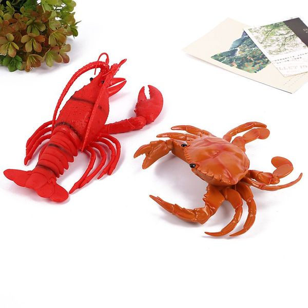 

new novelty games classic sea life world simulation animals big lobster crab turtle sleeve fish action figure ocean model education kids toy
