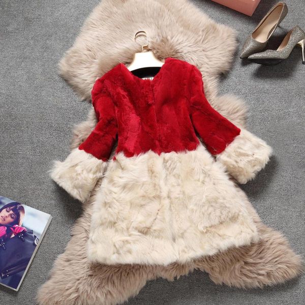 

autumn winter new fashion 2018 medium-long women's genuine lamb fur coat outerwear women natural wool fur jacket ing, Black