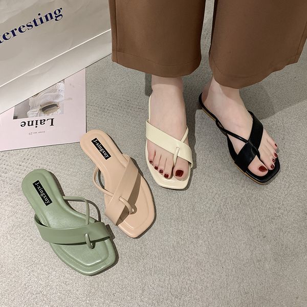 

flat shoes female womens slippers outdoor cross-tied slides summer woman rubber flip flops pantofle beach, Black