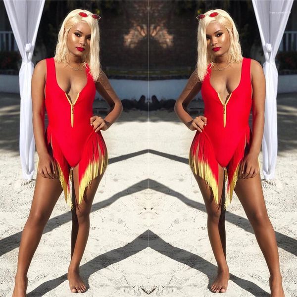 

градиент купальники молния глубокий v-образным вырезом blackless sexy кисточкой купальники высокая талия бикини женщины one piece лето, White;black