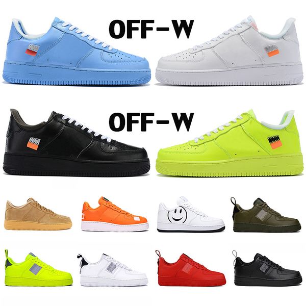 

wholesale off-w 2020 forces low airs mca university blue dunk 1 one mens running shoes women utility white olive jdi orange black trainers, White;red