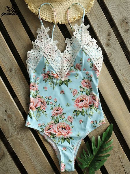 

one piece swimsuit 2020 v-neck swimsuit women lace swimwear bandage bathing suit beachwear bodysuits monokini swim suit, White;black