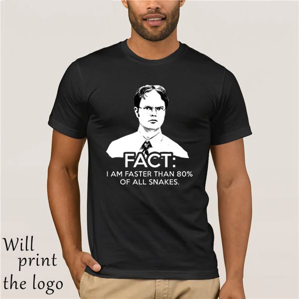 

new fashion style design t shirt the office tv show dwight fact faster than snakes men's t-shirt o-neck short sleeve print tee, White;black