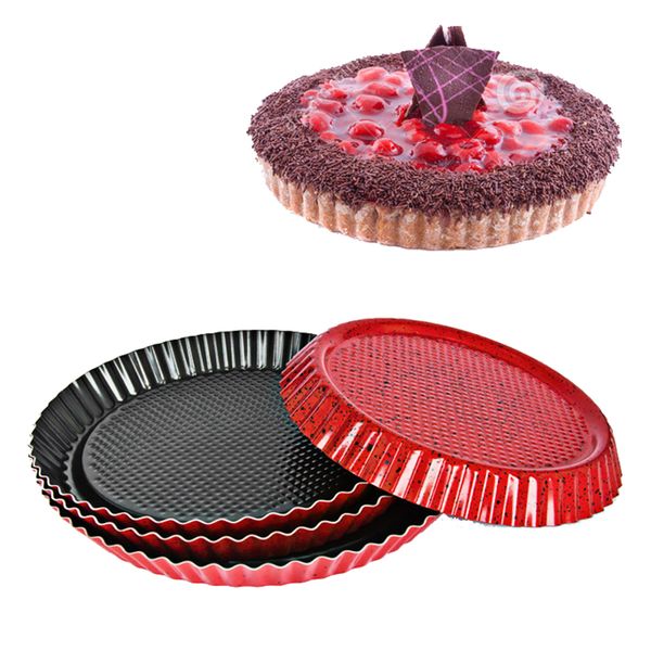 

non-stick aluminium alloy tart & quiche pan 9/10/11/12inch pizza pie pan baking flower shaped kitchen bakeware