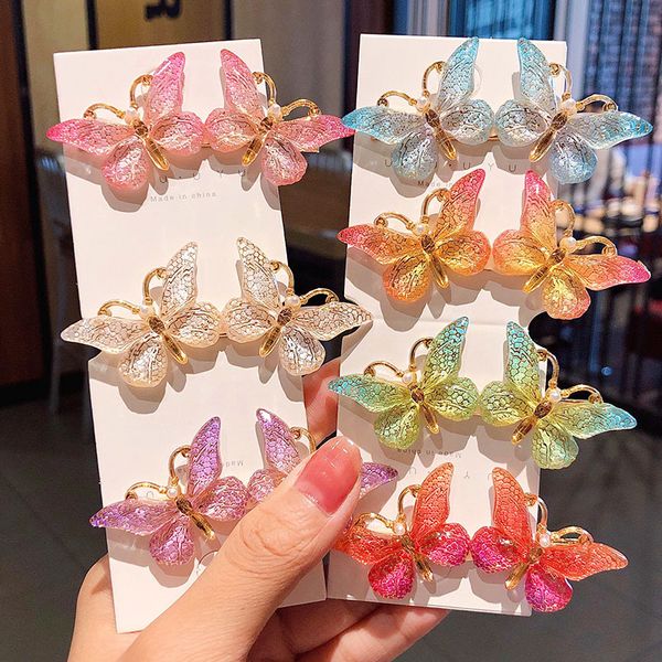 

hair accessories women girls cute colorful butterfly hairpins beautiful ornament barrettes headband clips fashion, Slivery;white