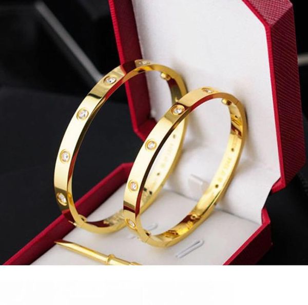 

wholesale with box correct logo screws screwdriver designer bracelets bangle for mens and women party couples lovers gift luxury jewelry, White