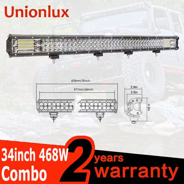 

34inch 468w led light bar truck offroad 12v car led work light lamp off-road 4x4 suv atv tractor combo headlight bar 24v