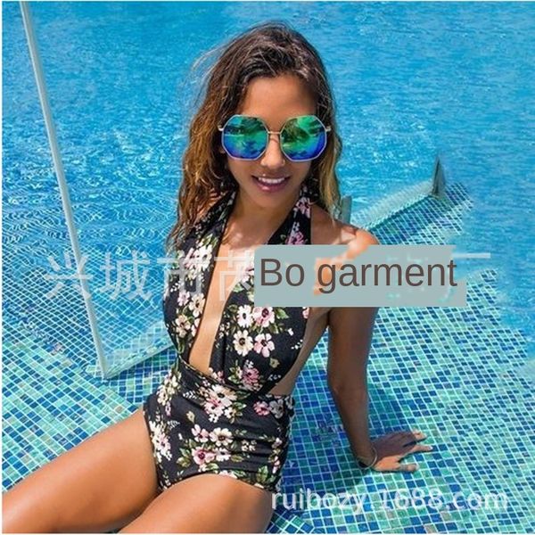 

75y3u 2020 multicolor digital printing women's one-piece women 2020 multicolor digital printing women's one-piece swimsuit bikini, White;black