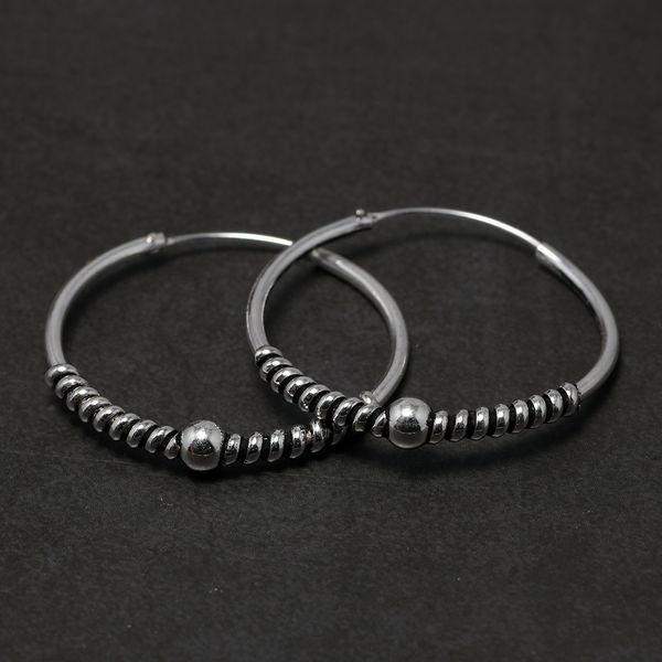 

retro punk style coils circle hoop earrings 925 sterling silver round big earrings for women party fashion jewelry, Golden;silver