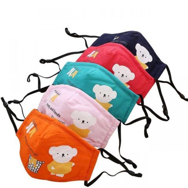 

1шт милый хлопок защитная маска для малыша pm2. 5 дышащий рот маски активированный уголь kn95 фильтровальная бумага