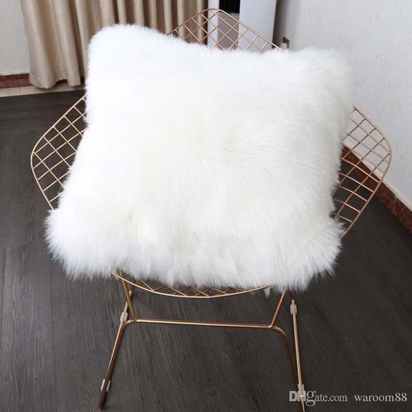 New Plush Pillowcase Soft Wool Long Furry Sofa Cushion Cover