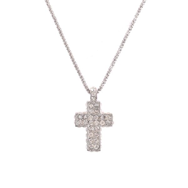 

2020 necklace for women cross pendants rhinestones choker necklace women collar statement crystal pendant jewelry, Silver