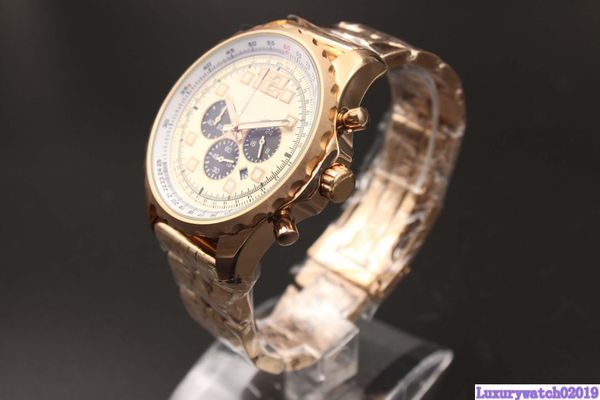 

discount sale quartz-watch men brand fluted case gold skeleton white dial rose gold band satch analog calendar digital watch, Slivery;brown