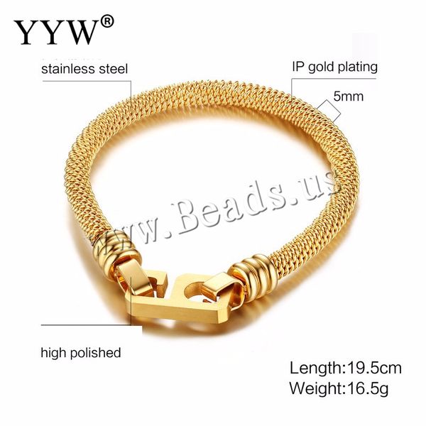 

stainless steel bracelet for men luxury 6 charms bangle vintage link bracelet male pulseira mens fashion jewelry chain cuban, Golden;silver