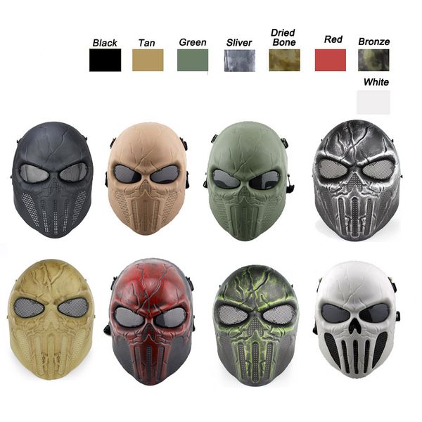 

outdoor shooting face protection gear tactical full face mask, Black