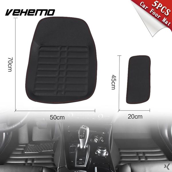 

foot pad auto carpet universal car floor pad floorliner vehicles 5pcs black driver floor mat