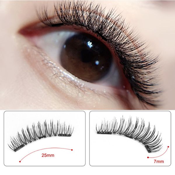 

eyelashes magnetic false natural 3 magnets set long wearing without glue long lasting multiple eyelashes applicator