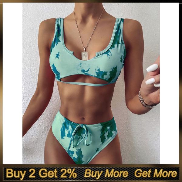 

bikinis set eillysevens gradient women swimwer fashion print push-up padded bra bikini swimsuit 2021 2 piece