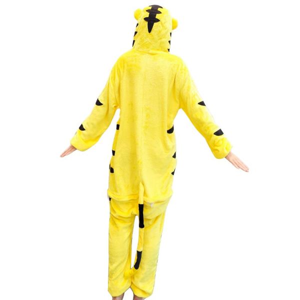 

adults animal pajamas anime onesie tiger flannel cartoon cute warm cosplay sleepwear, Black;red