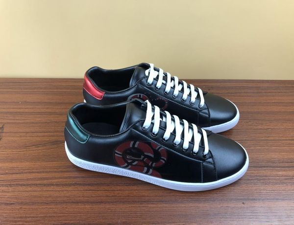 

es with women luxury designer sneaker man casual ace shoes green red stripe dress shoes size 35-46, Black