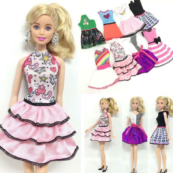 

8pc fits 12 inch doll girls doll handmade fashion doll clothes dress outfit new
