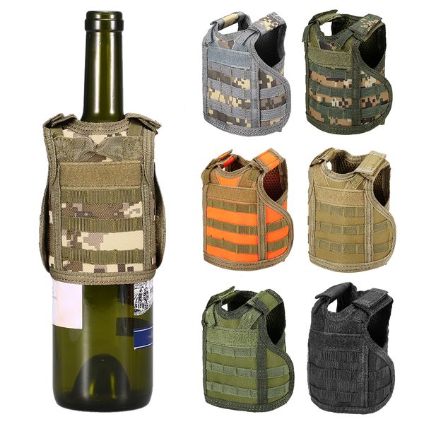 

tactical beer vest bottle can cooler holder military molle mini miniature beverage bottle handy wine bottles can holder sleeve