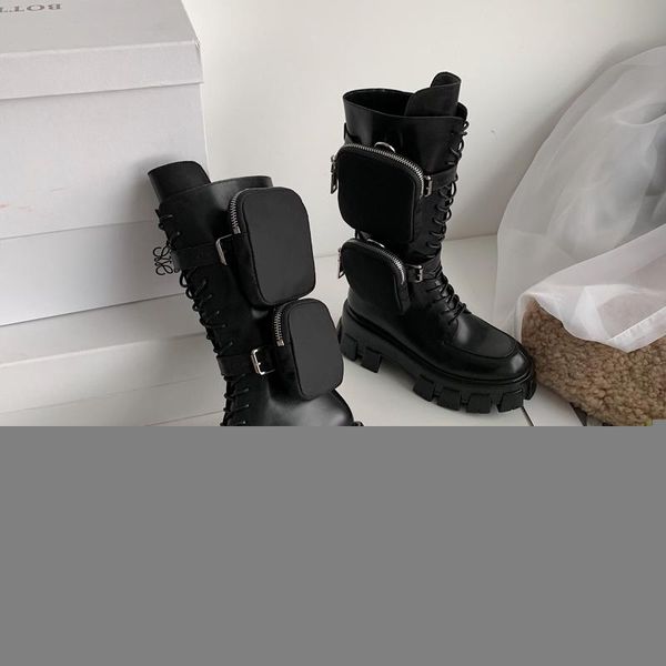 

fashion desinger luxury womens shoes grils shoe monolith mini bag knee high boot gear chunky heel boot ship