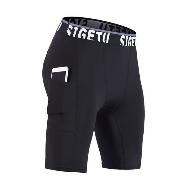 

Januarysnow Mens Compression Shorts Line Short Tights Skinny Bodybuilding Breathable Man' Bottom Fitness Pocket Shorts, White