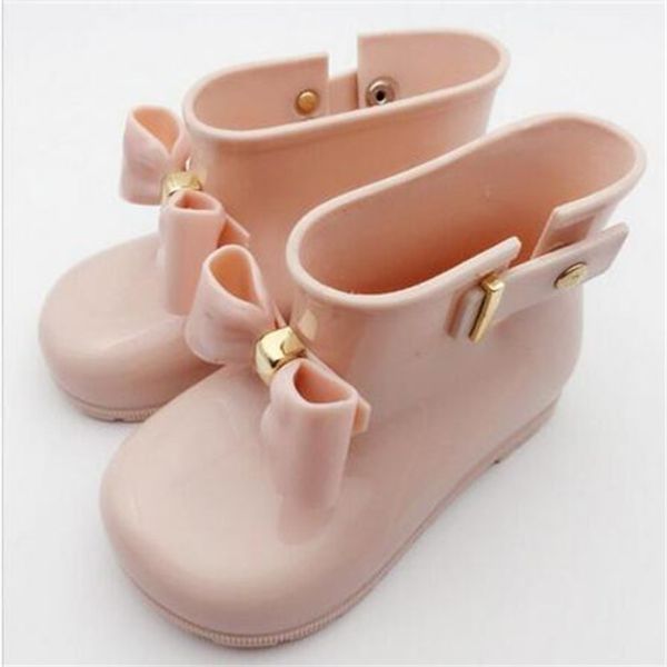

brand kids rainboots spring autumn baby girls rain boots warm beauty bow rainboots fashion rubber shoes toddler kids jelly shoes, Black;red