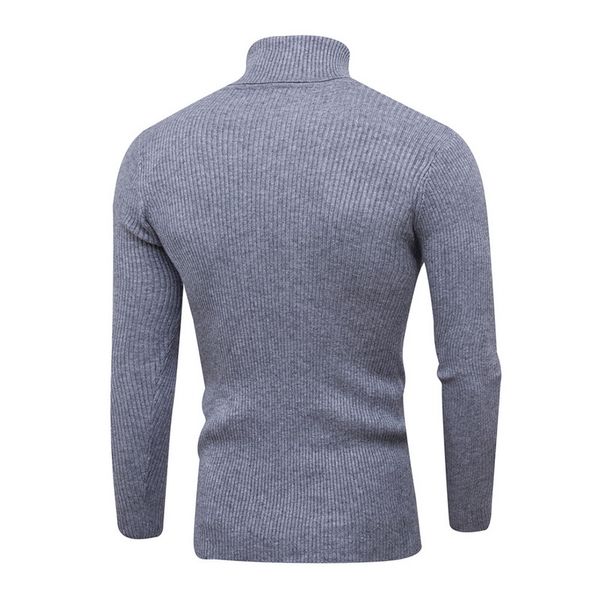 

dihope 2020 spring warm turtleneck sweater men fashion solid knitted mens sweaters male double collar slim pullover, White;black