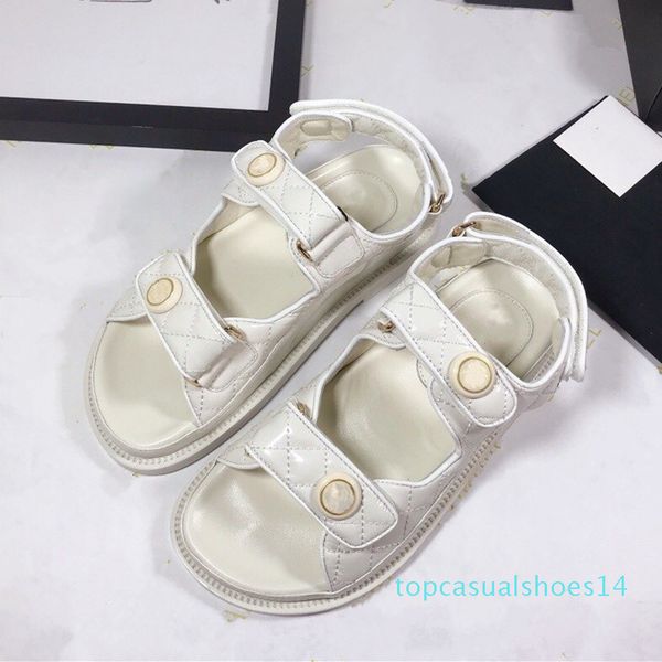 

2020 luxury magic stick white black cowskin real leather platform designer sandals women fashion shoes size 35 to 41 tradingbear 14t