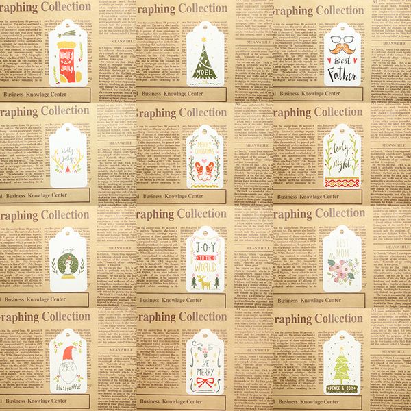 Merry Christmas Diy Gift Paper Tags Painted Bookmarks Hanging