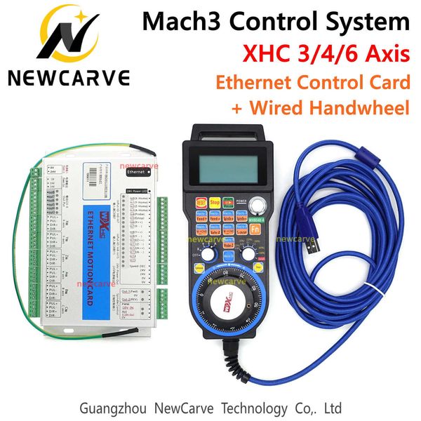 CNC Mach3 XHC Ethernet 3 4 6 Asse Breakout Board USB Motion Control Card con LHB04B Volantino pendente MPG per incisione Newcarve