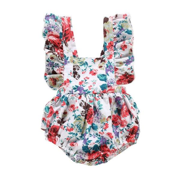 

baby newborn girls backless design flare sleeve infant casual bodysuit outfits, Blue