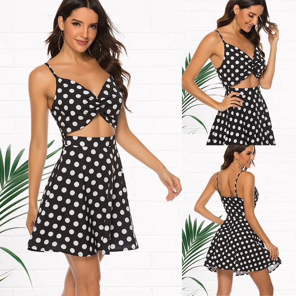 

summer women's dress korean bohemia v-neck sling print beach dress lodging female brand, Black;gray