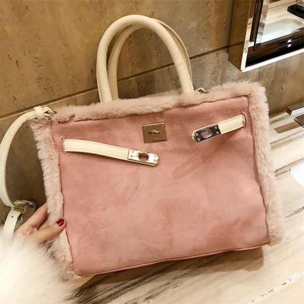 

designer shoulder bag rabbit hair matte frosted kelly bag autumn and winter new one shoulder messenger carrying leather platinum bags 1