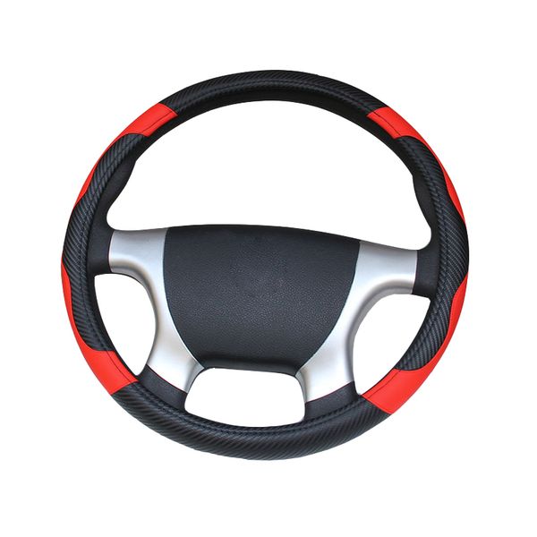 

truck bus car steering wheel cover diameters for 36 38 40 42 45 47 50cm 7 sizes to choose carbon fiber black red dynamic