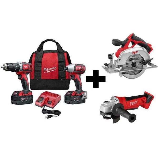 

cordless power tool set kit 4-tool m18 drill impact driver grinder saw bag new