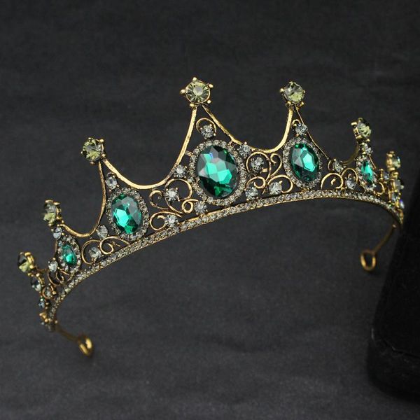 

vintage baroque crystal bridal tiaras and crowns princess women girls bride headpiece hair jewelry wedding head accessories, Golden;silver