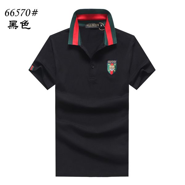 

mens brand polos lapel polo shirt short-sleeved men's t-shirt european station bee embroidery trend 2019 cotton slim fashion casual, White;black